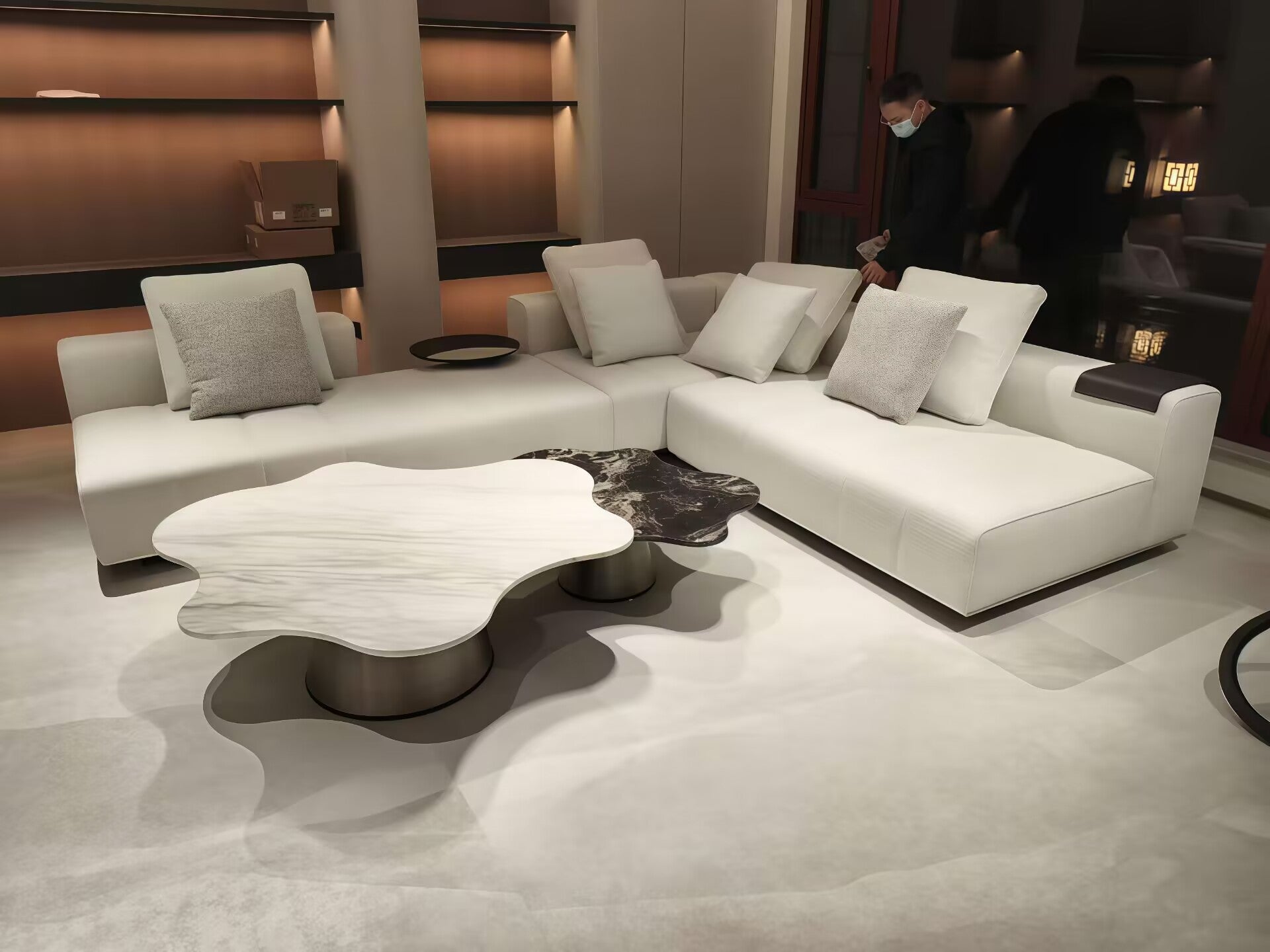 Lilia Italian Luxury Marble Designer Stainless Steel Coffee Table
