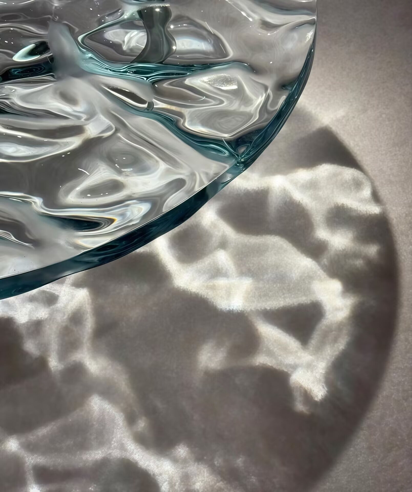 Liquid Italian Unique Creativity Water-Ripple Glass Coffee Table