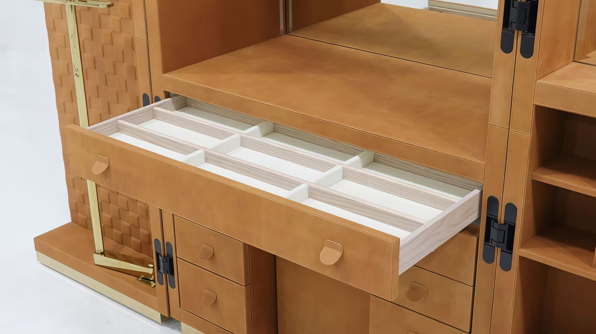 Ludovica High Quality Unique Art Leather Box-Shaped Dressing Table