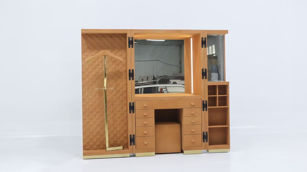 Ludovica High Quality Unique Art Leather Box-Shaped Dressing Table