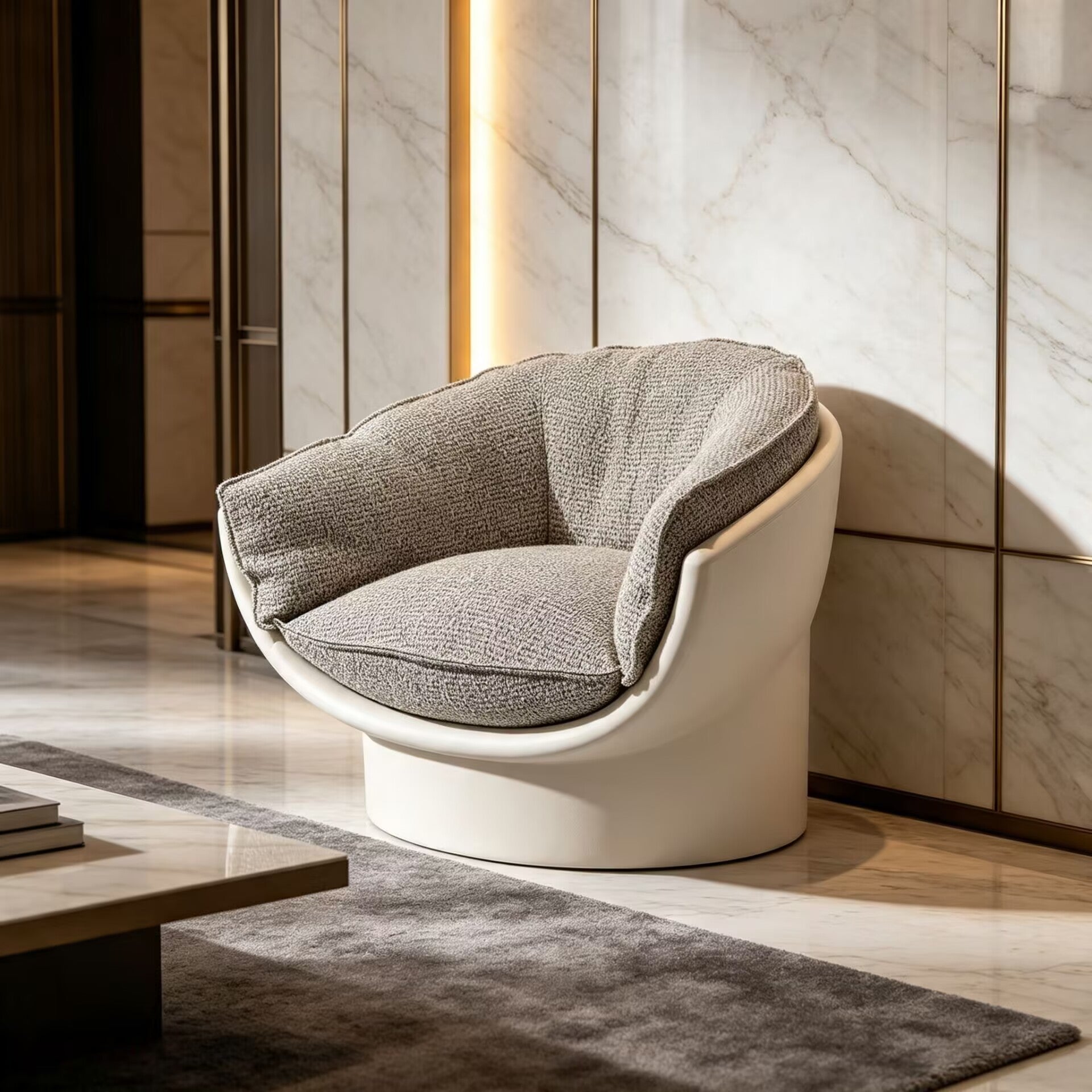 Luna Modern Villa Living Room Simple Solid Wood Fabric Lounge Chair