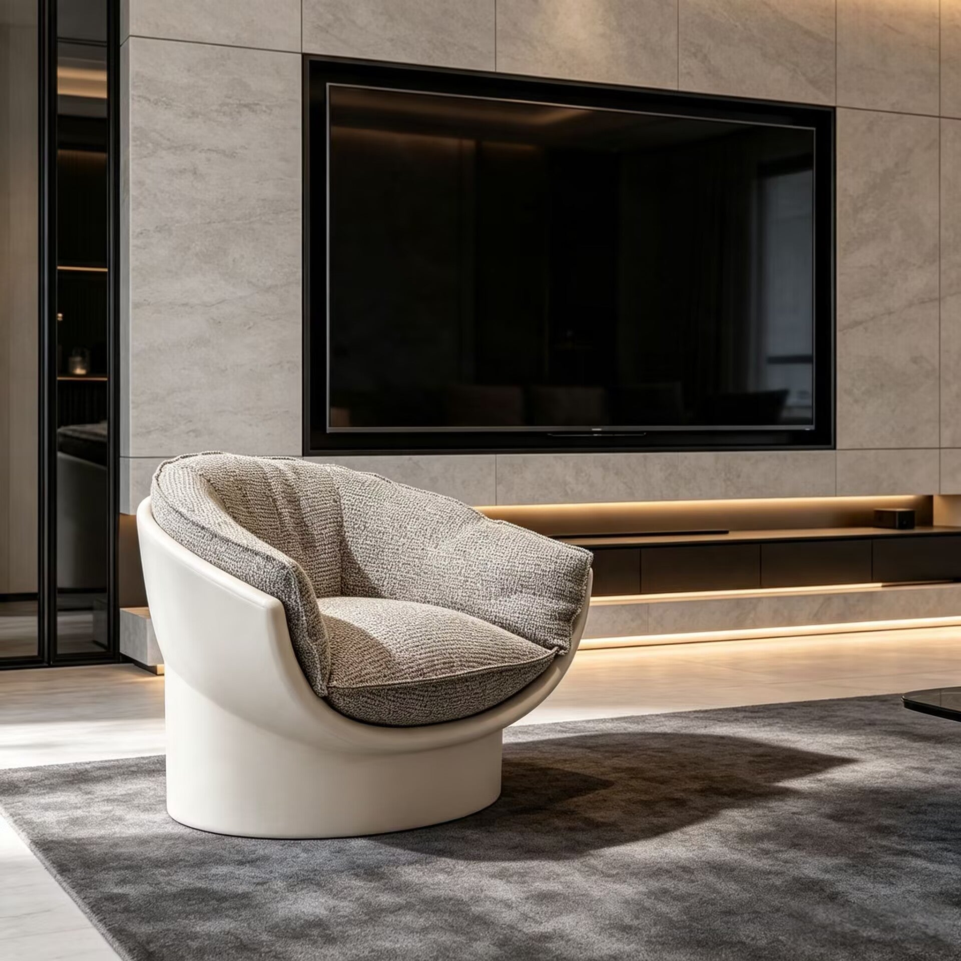 Luna Modern Villa Living Room Simple Solid Wood Fabric Lounge Chair