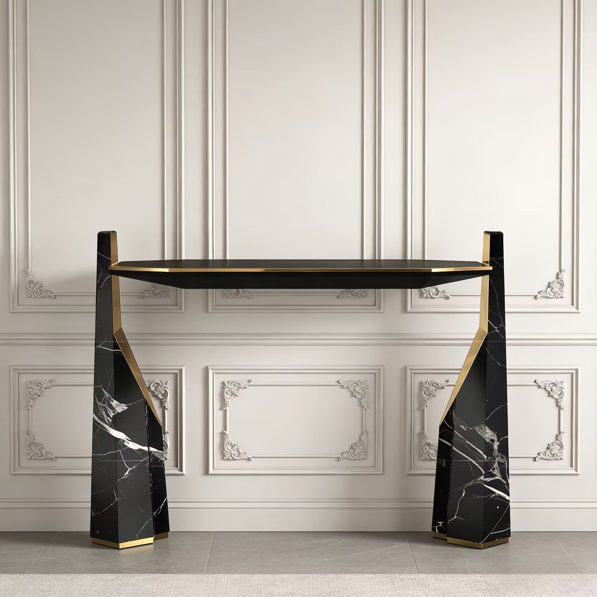 Luxxu Artistic Luxurious Stainless Steel Minimalism Marble Console