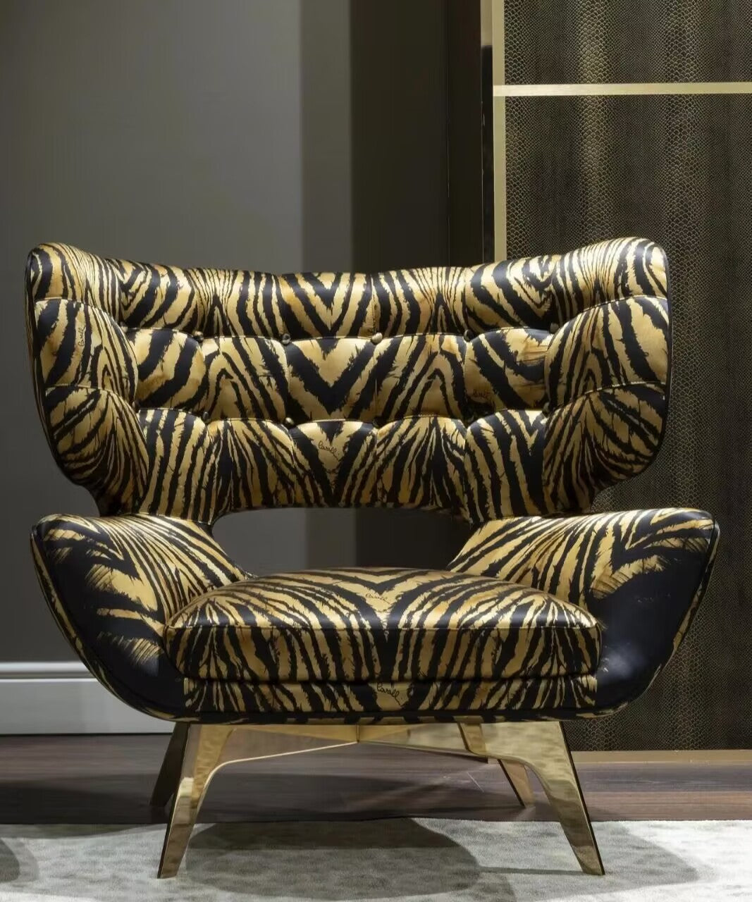 Maclaine Italian Personality Designer Living Room Fabric Armchair