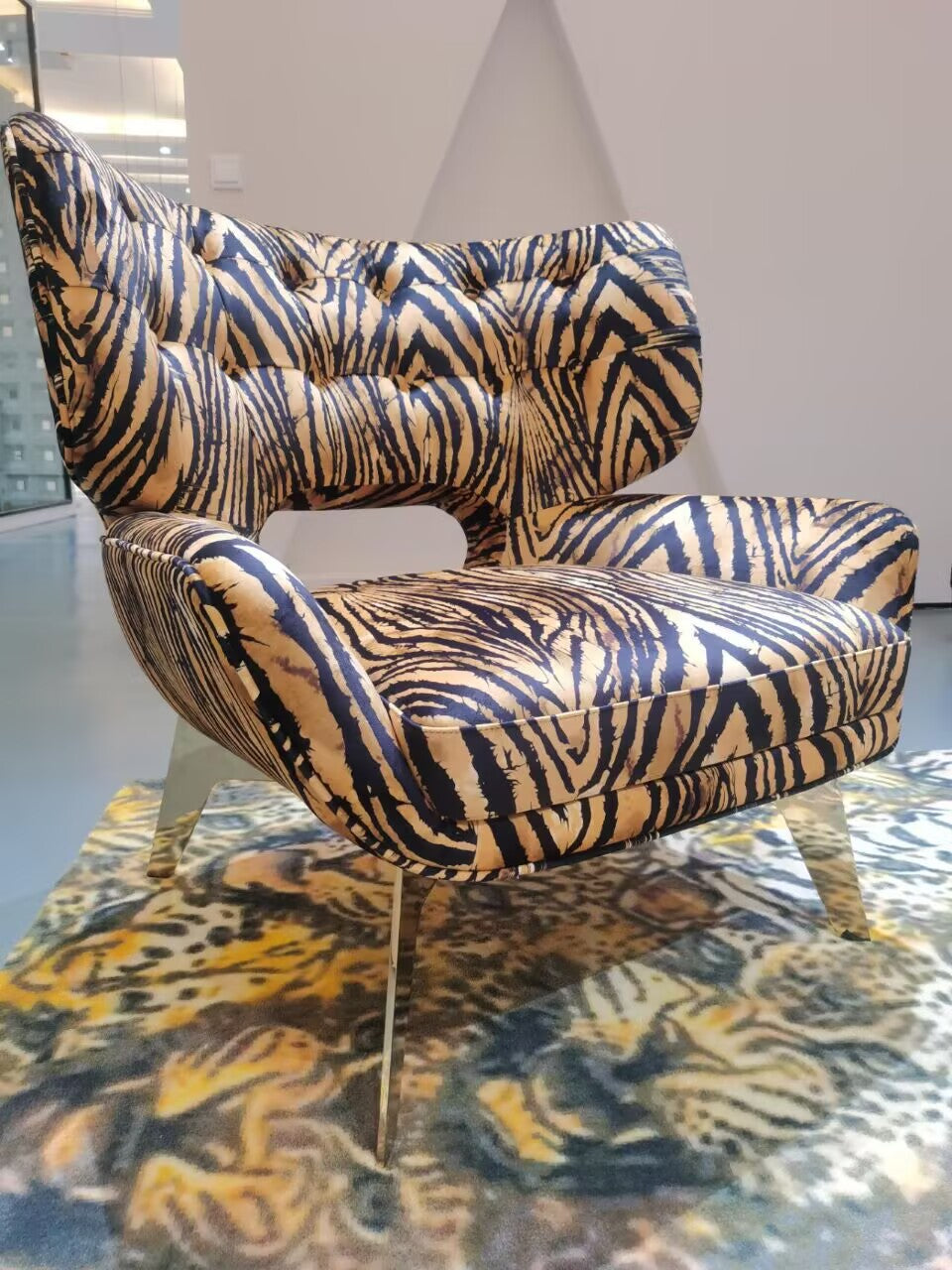 Maclaine Italian Personality Designer Living Room Fabric Armchair