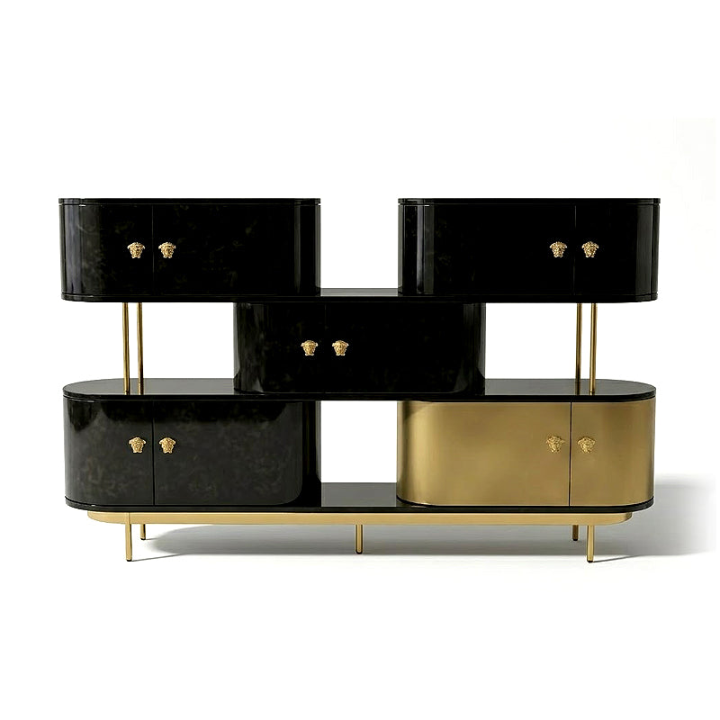 Maglia High-End Stainless Steel Artistic Solid Wood Storage Cabinet