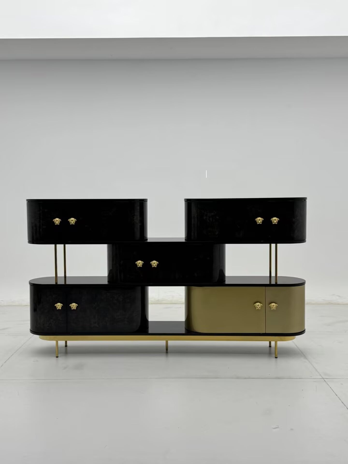Maglia High-End Stainless Steel Artistic Solid Wood Storage Cabinet