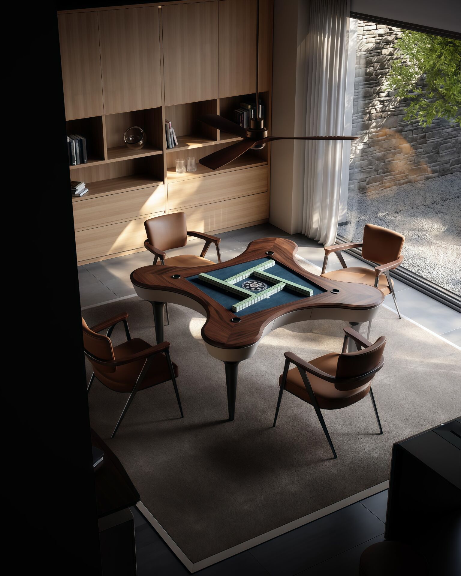 Fully Automatic Solid Wood Designer Irregular Custom Mahjong Table