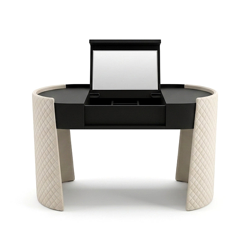 Majestic Italian High-End Artistic Oval Solid Wood Dressing Table