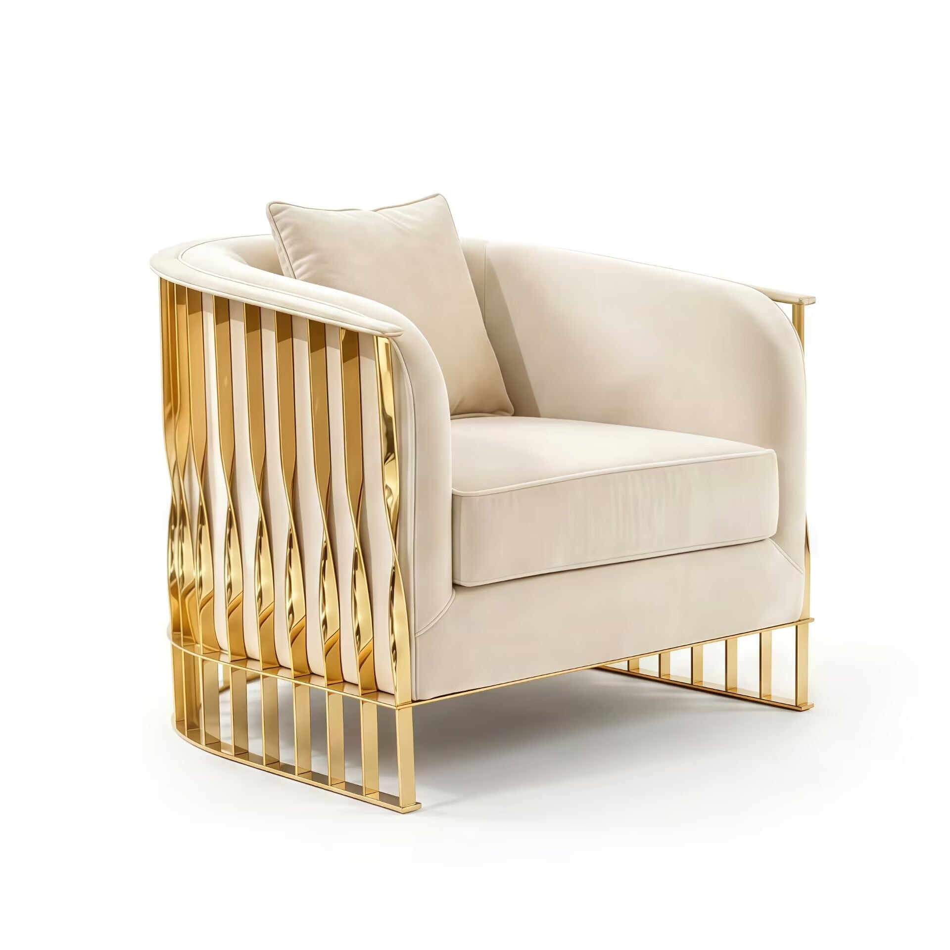 Mandy Villa Living Room Creativity Metal Designer Fabric Sofa Chair