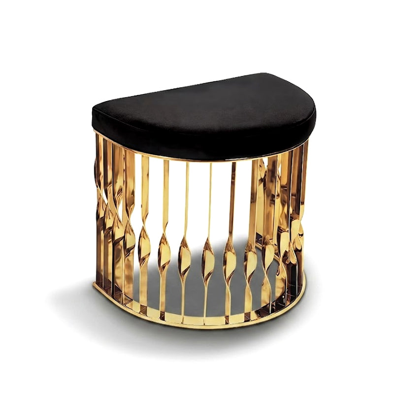 Mandy Luxurious High-End Metal Minimalist Fabric Vanity Stool