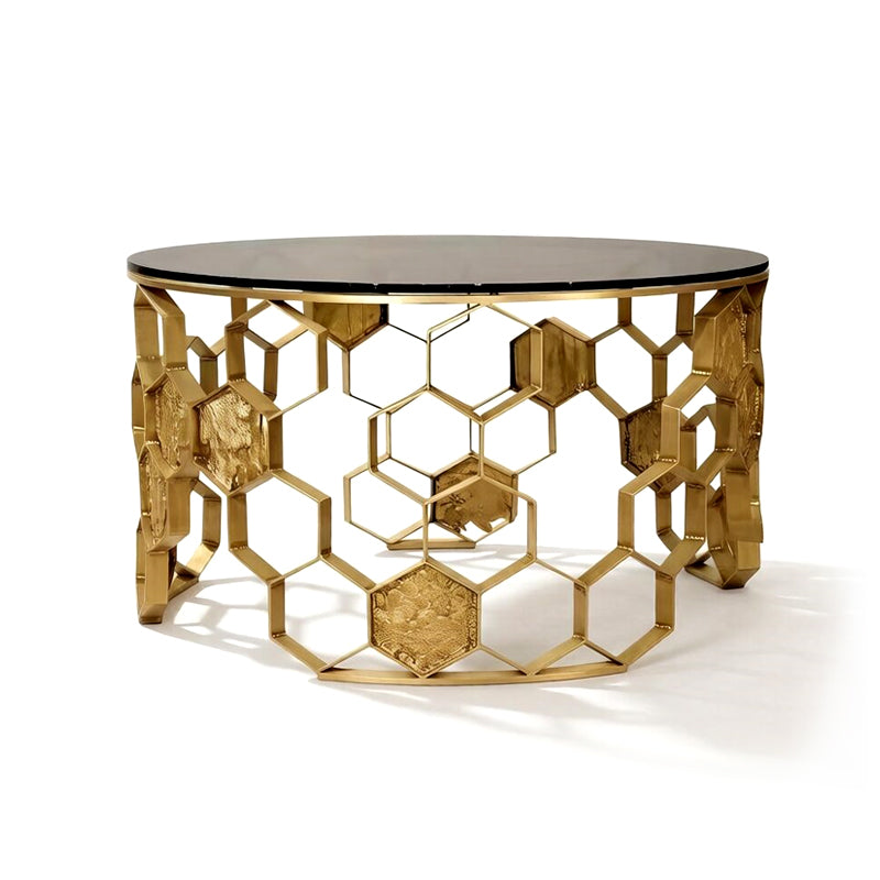 Manuka Living Room Simple Art Customize Glass Round Coffee Table