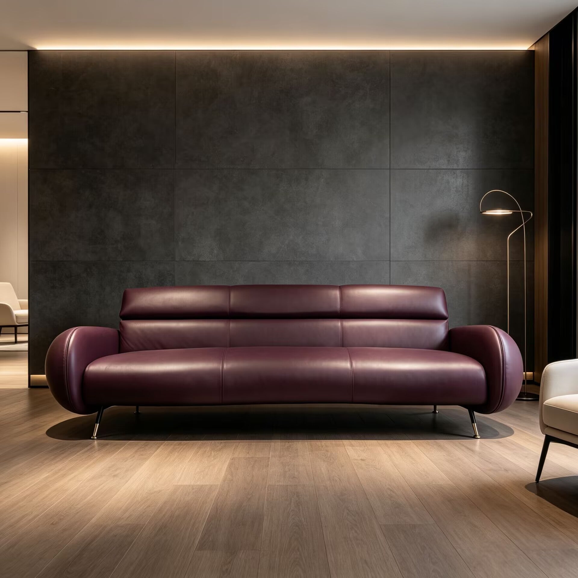 Marco High Quality Italian Living Room Art Genuine Leather Sofa