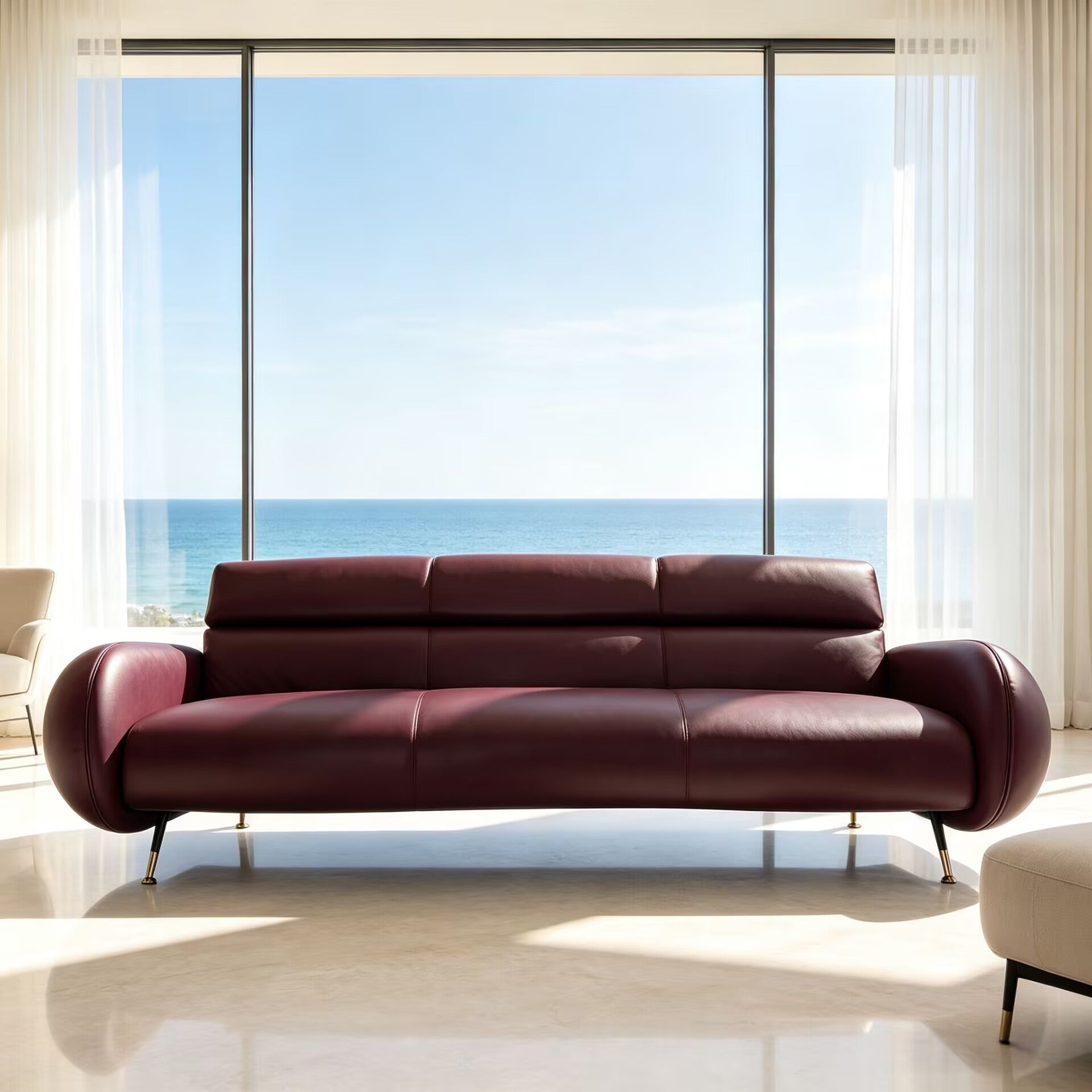 Marco High Quality Italian Living Room Art Genuine Leather Sofa