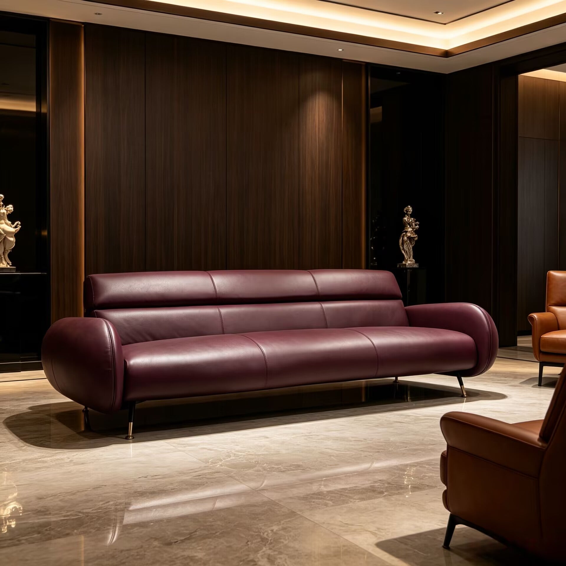Marco High Quality Italian Living Room Art Genuine Leather Sofa