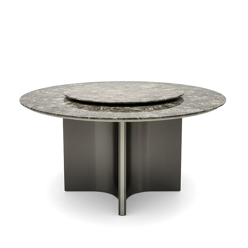 Marvin Upscale Stainless Steel Luxurious Natural Marble Dining Table