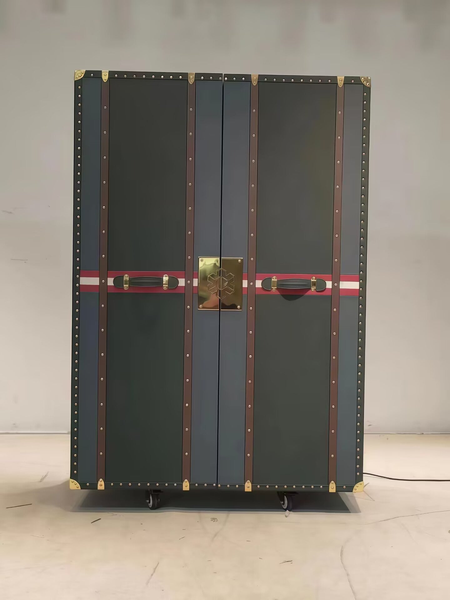 Medium Modern Designer Movable Solid Wood Wine Cabinet
