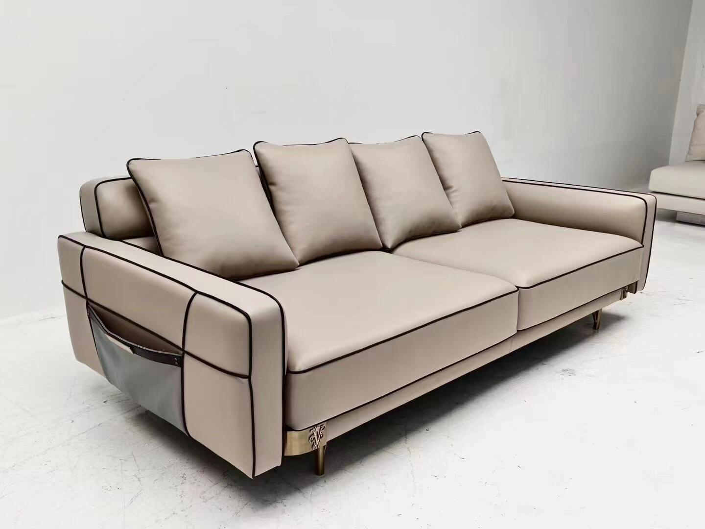 Memphis High Quality Designer Genuine Leather Straight Sofa