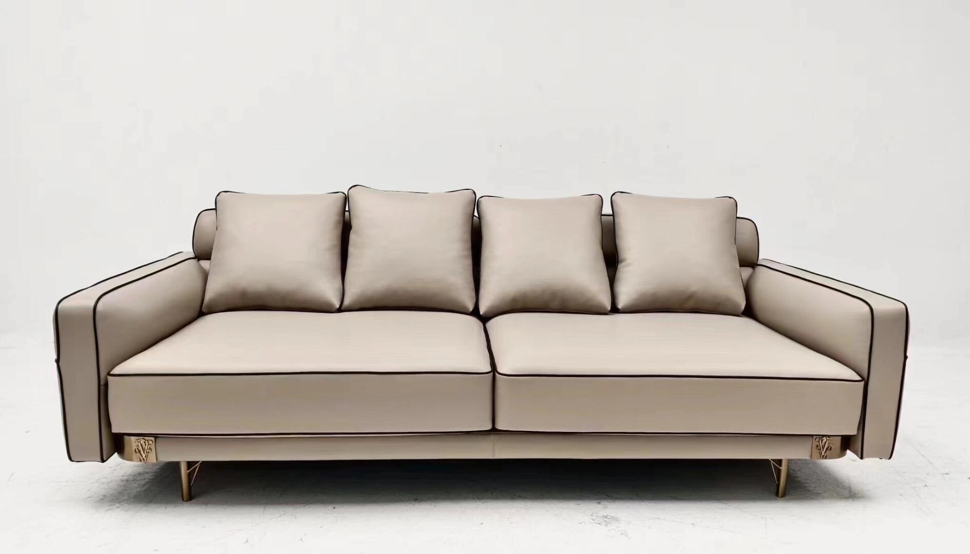 Memphis High Quality Designer Genuine Leather Straight Sofa