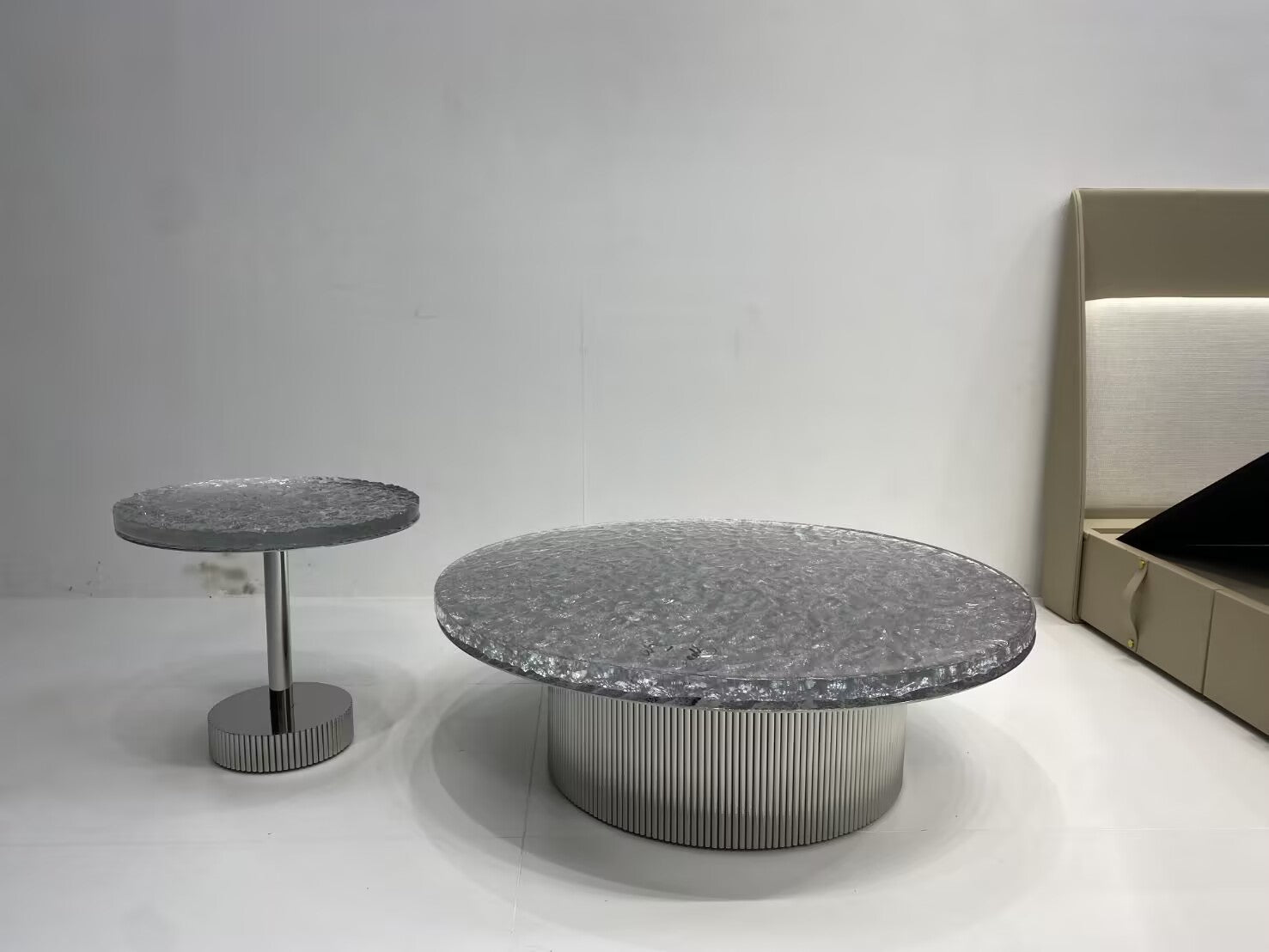 Miller Italian Creativity Water Ripples Stainless Steel Coffee Table