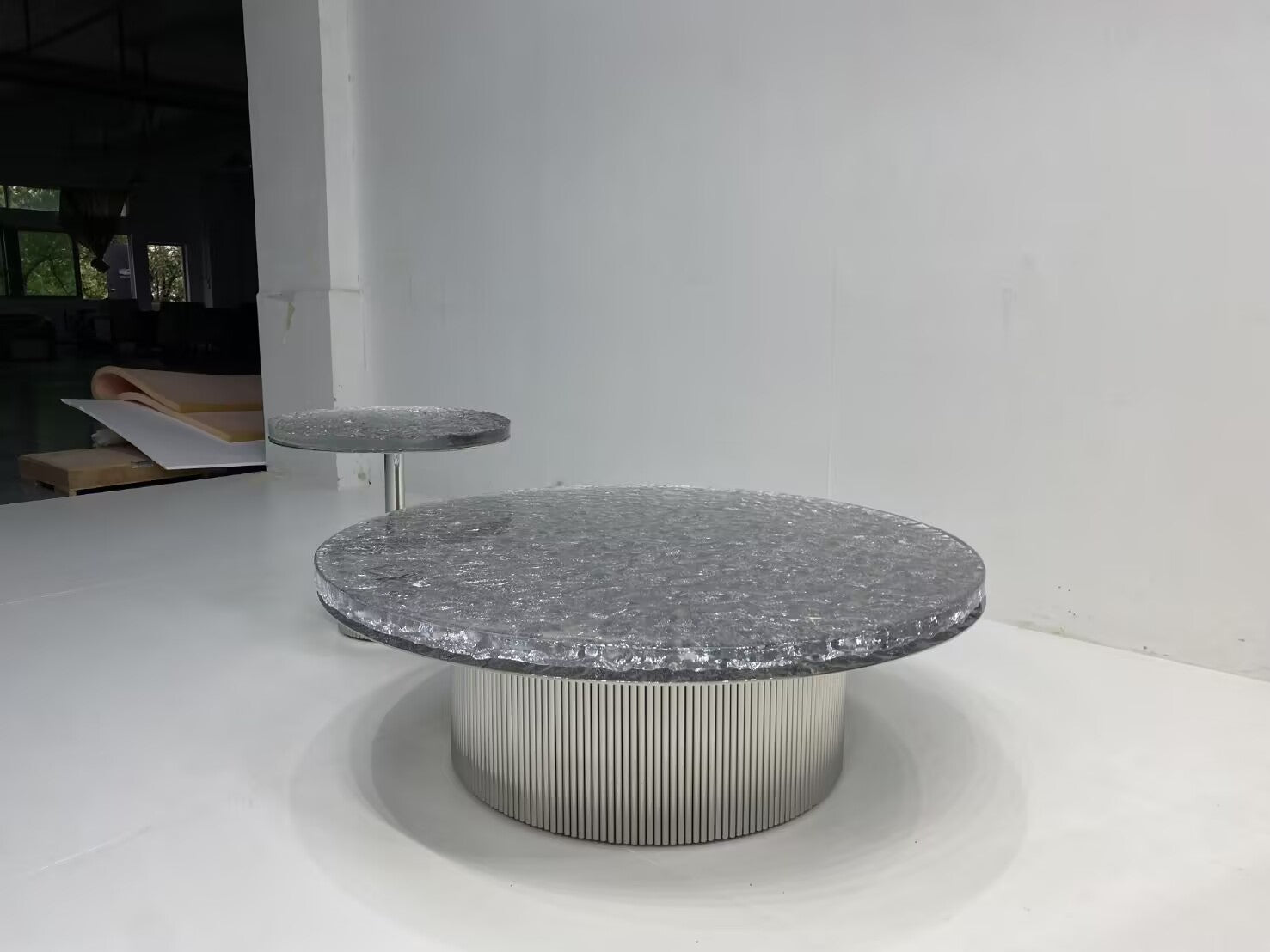 Miller Italian Creativity Water Ripples Stainless Steel Coffee Table