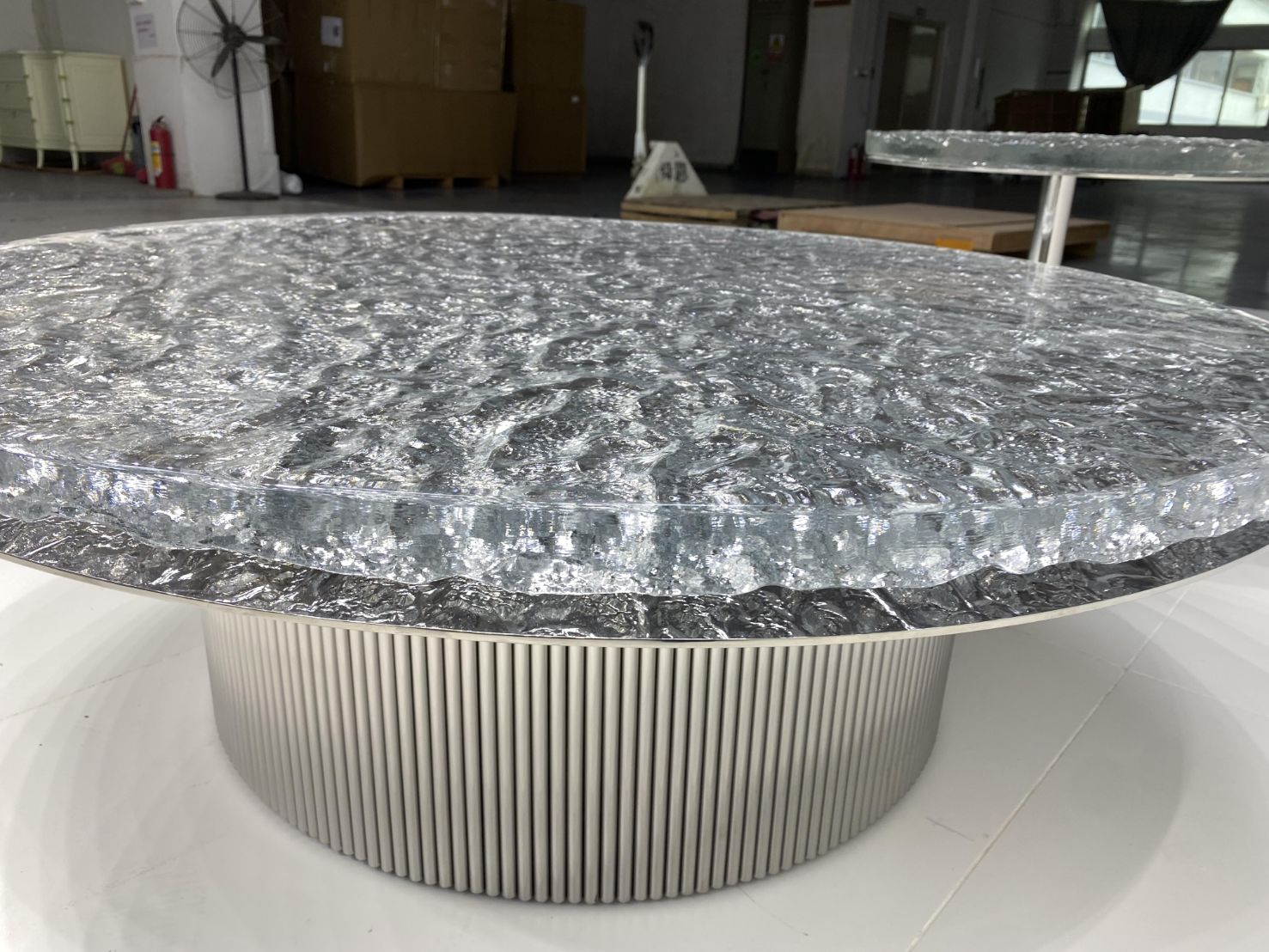 Miller Italian Creativity Water Ripples Stainless Steel Coffee Table