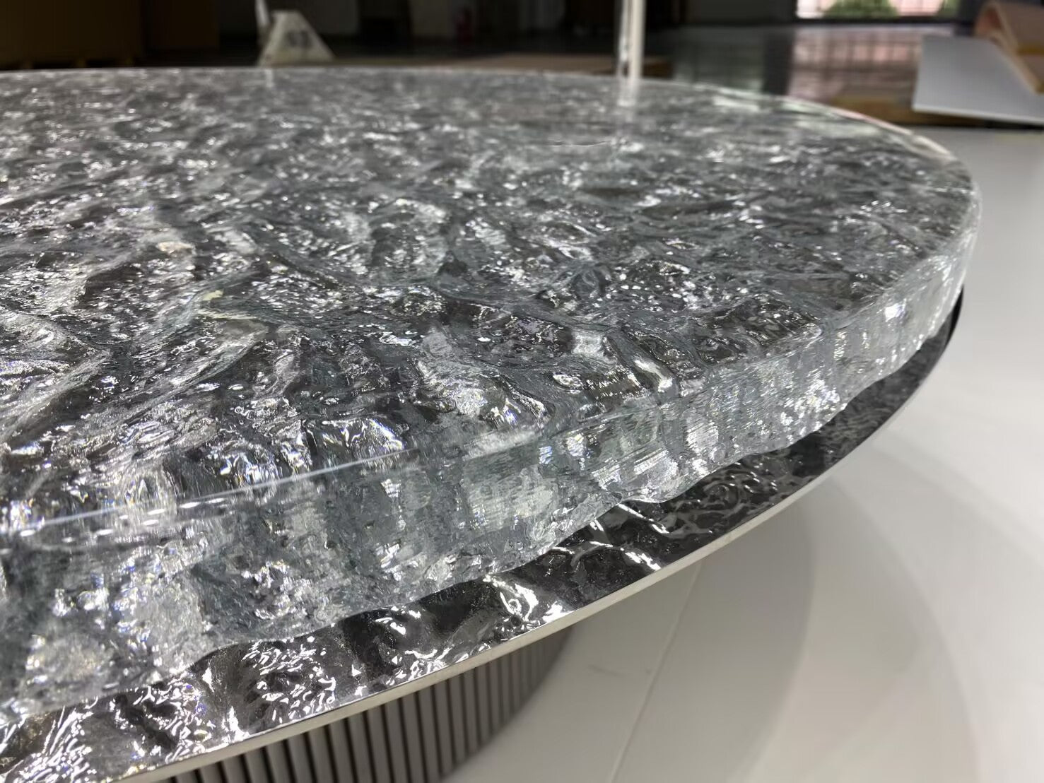 Miller Italian Creativity Water Ripples Stainless Steel Coffee Table