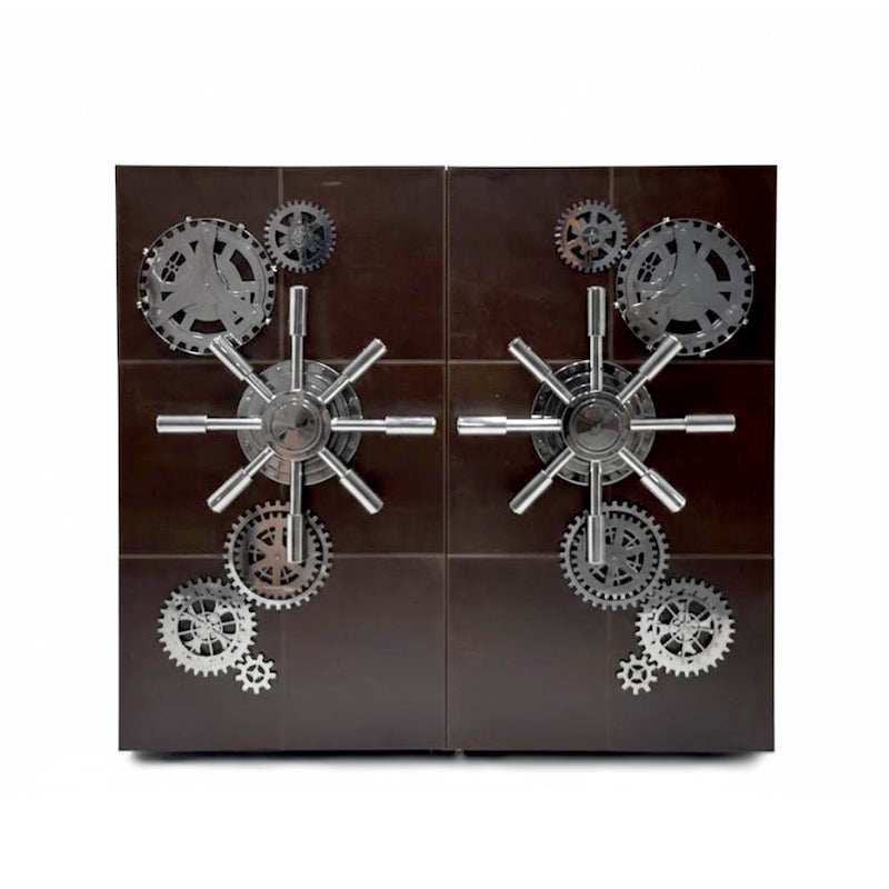 Millionaire Upscale Modern Luxury Solid Wood Leather Wine Cabinet