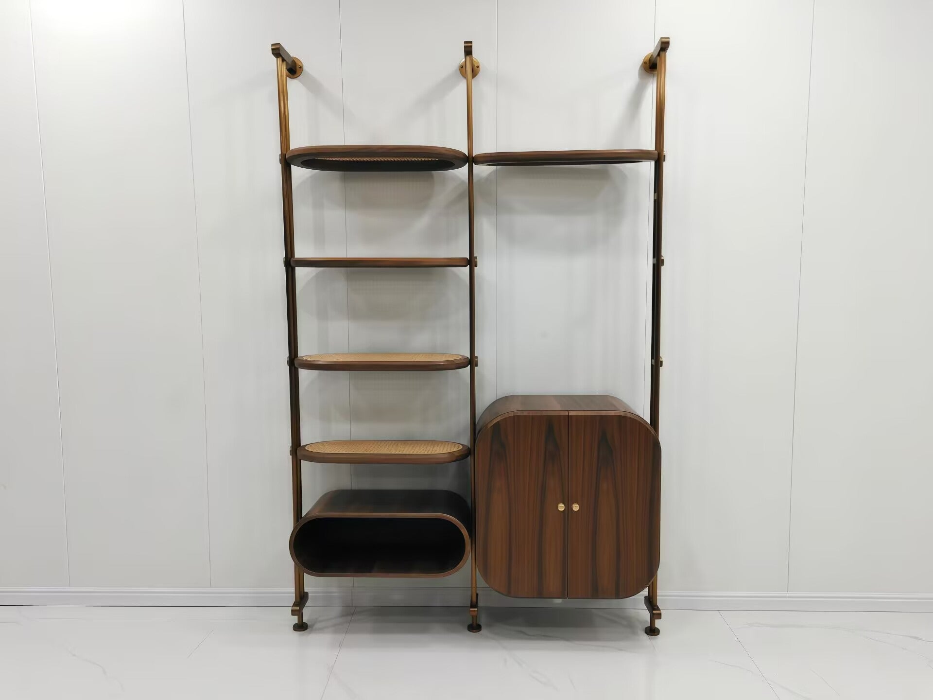 Minelli Designer Stainless Steel Creativity Solid Wood Bookcase