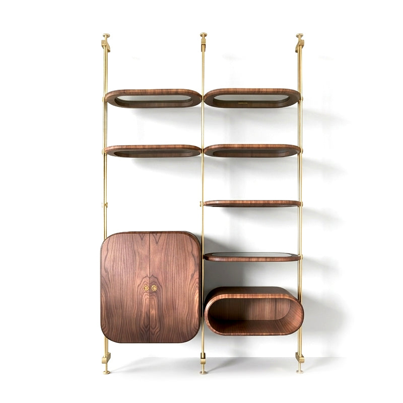 Minelli Designer Stainless Steel Creativity Solid Wood Bookcase