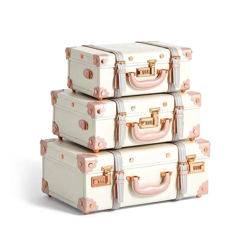 Minimalism Luxurious Retro Cute Creativity Leather Password Suitcase