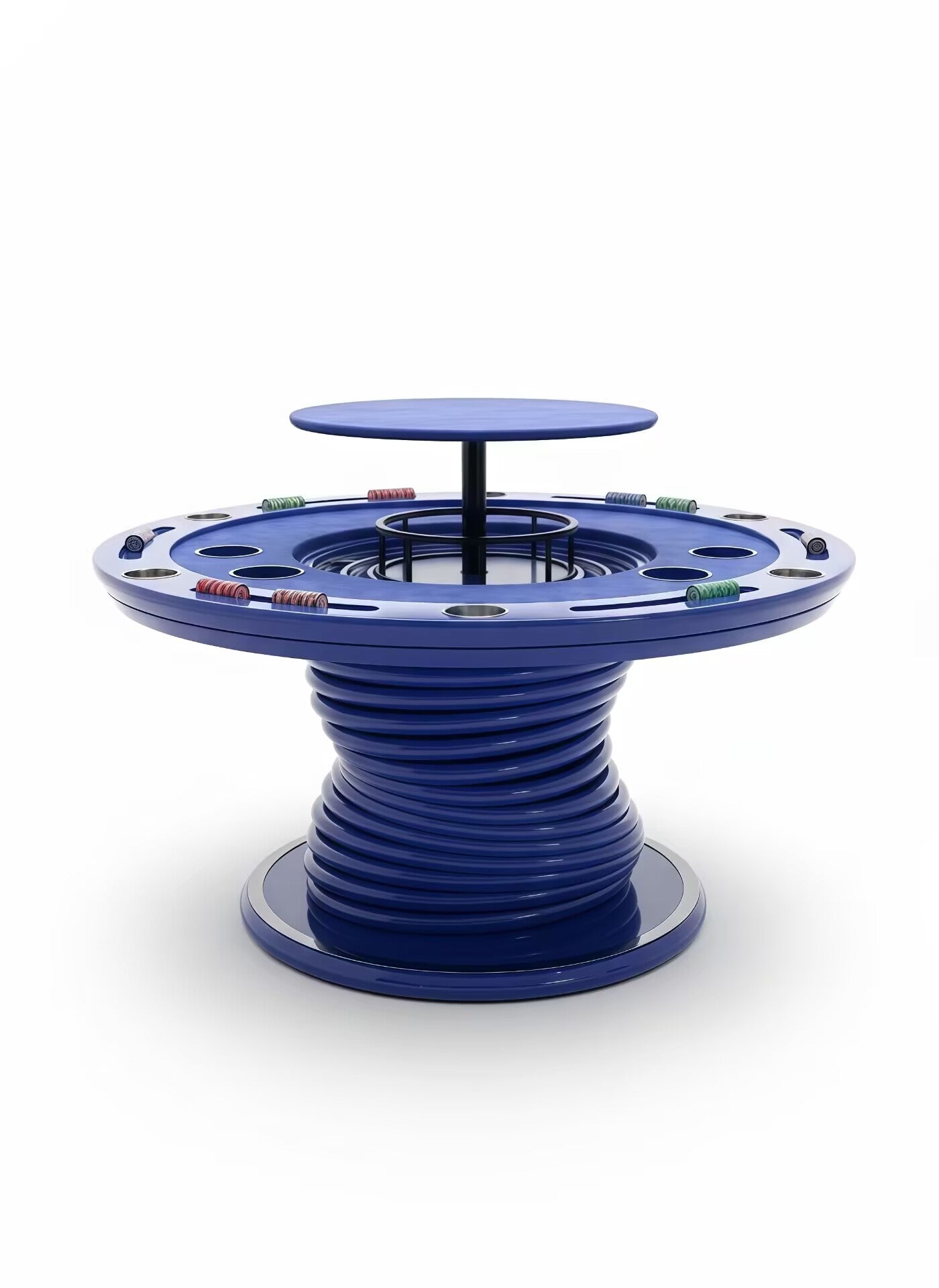 Mirabilia High End Solid Wood Round Designer Lifting Poker Table