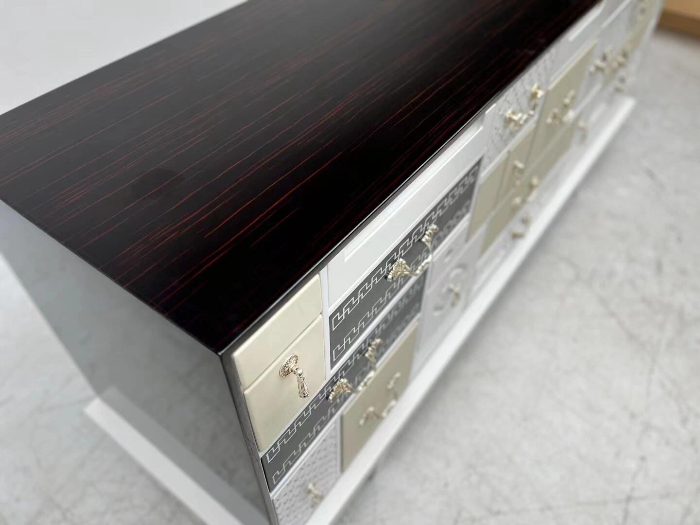 Mondrian Italian Living Room Designer Solid Wood Decorative Sideboard