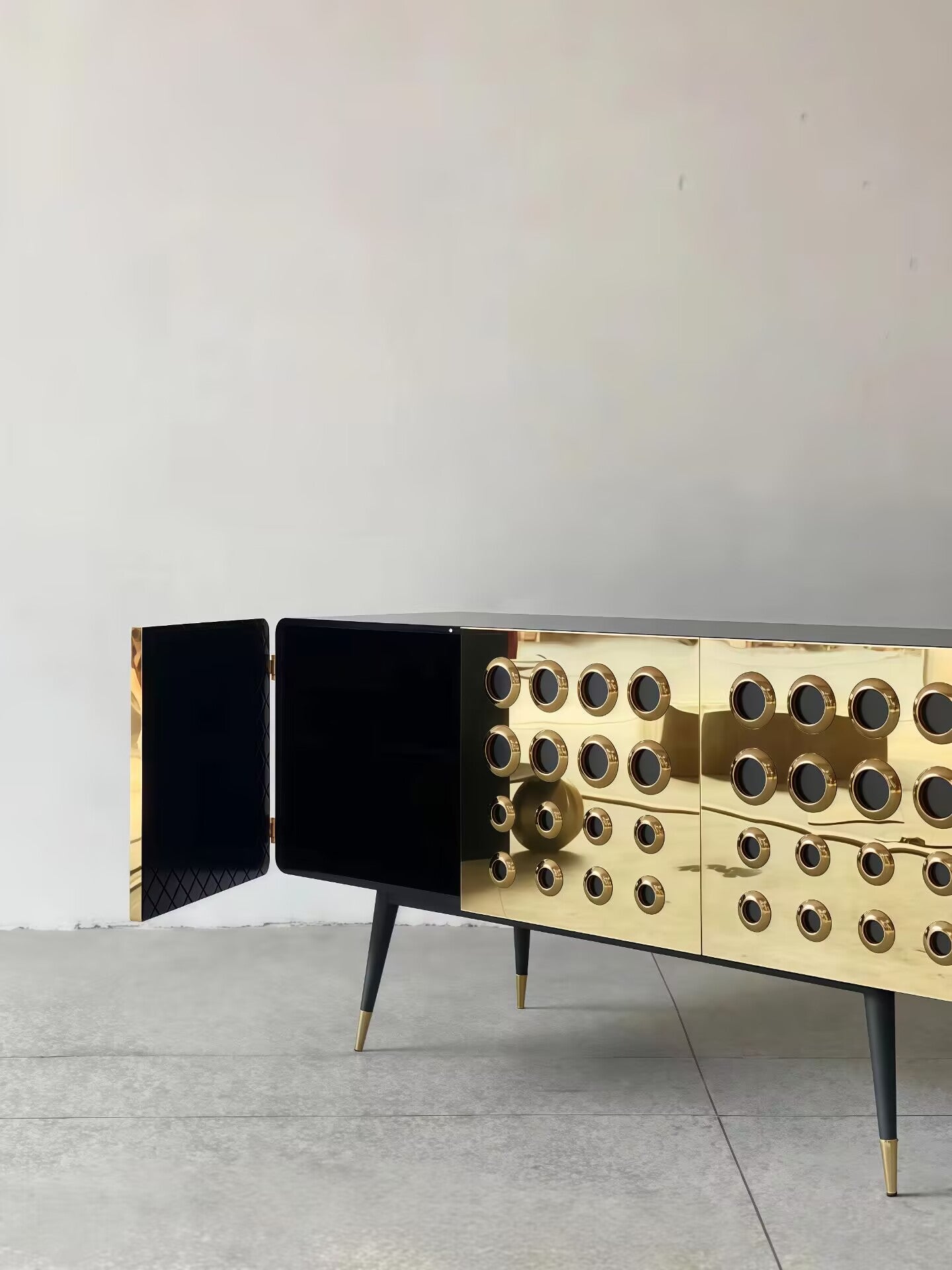 Monocles Luxury Unique Stainless Steel Honeycomb Sideboard