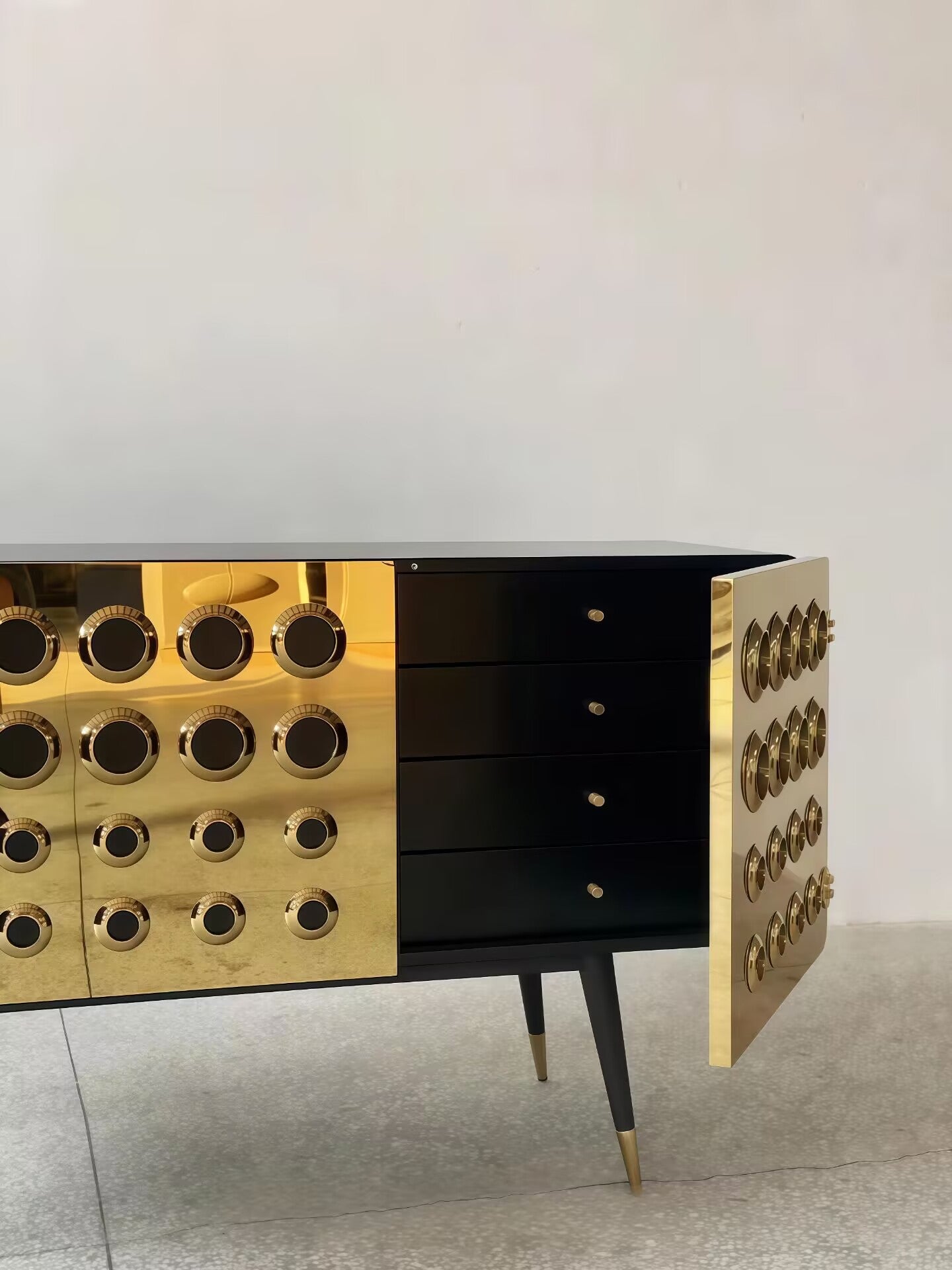Monocles Luxury Unique Stainless Steel Honeycomb Sideboard
