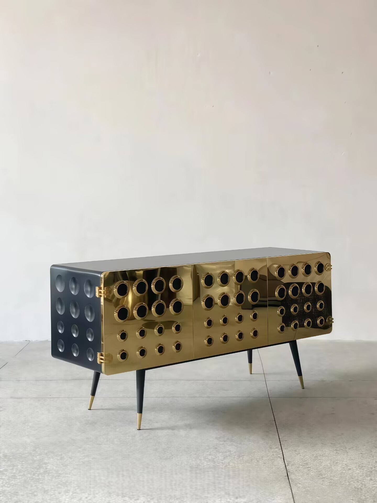 Monocles Luxury Unique Stainless Steel Honeycomb Sideboard