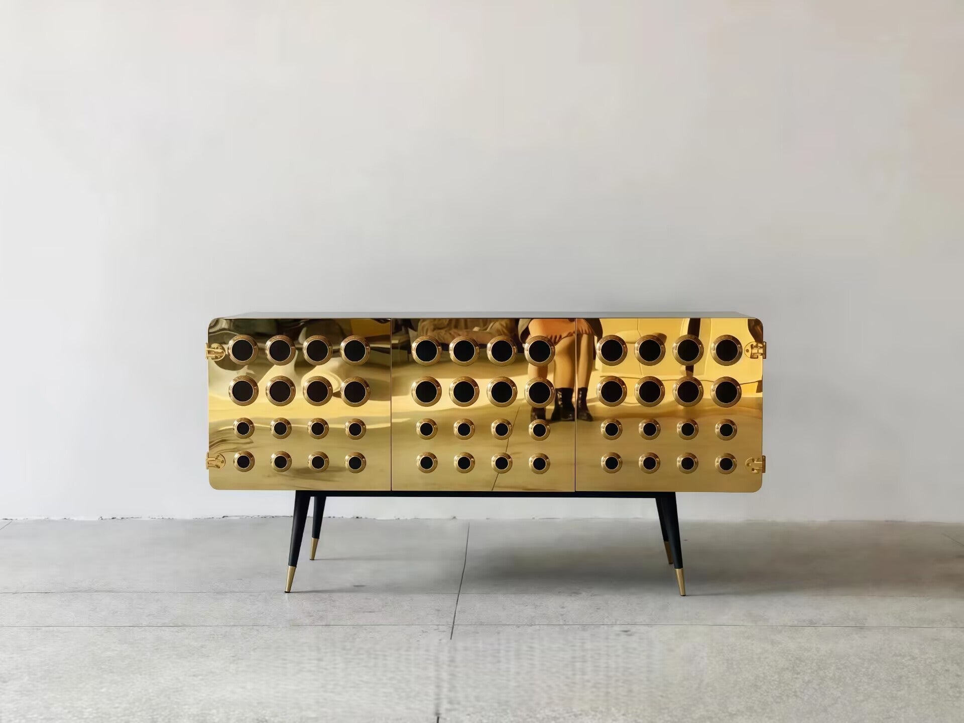 Monocles Luxury Unique Stainless Steel Honeycomb Sideboard
