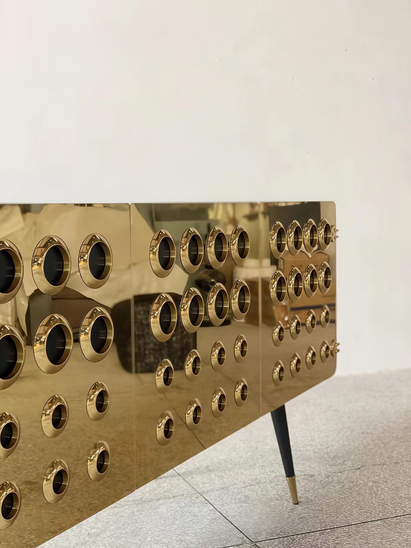 Monocles Luxury Unique Stainless Steel Honeycomb Sideboard