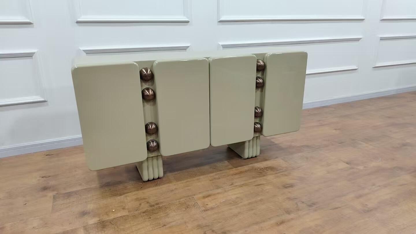 Monolithic Villa Luxurious Minimalism Solid Wood Sideboard