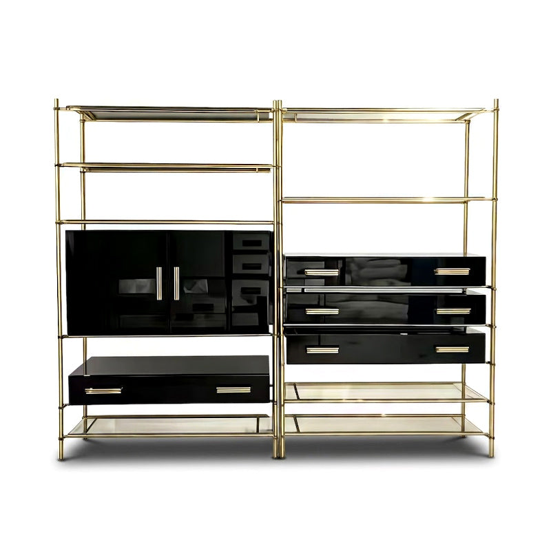 Mulligan High-End Stainless Steel Minimalist Solid Wood Bookshelf