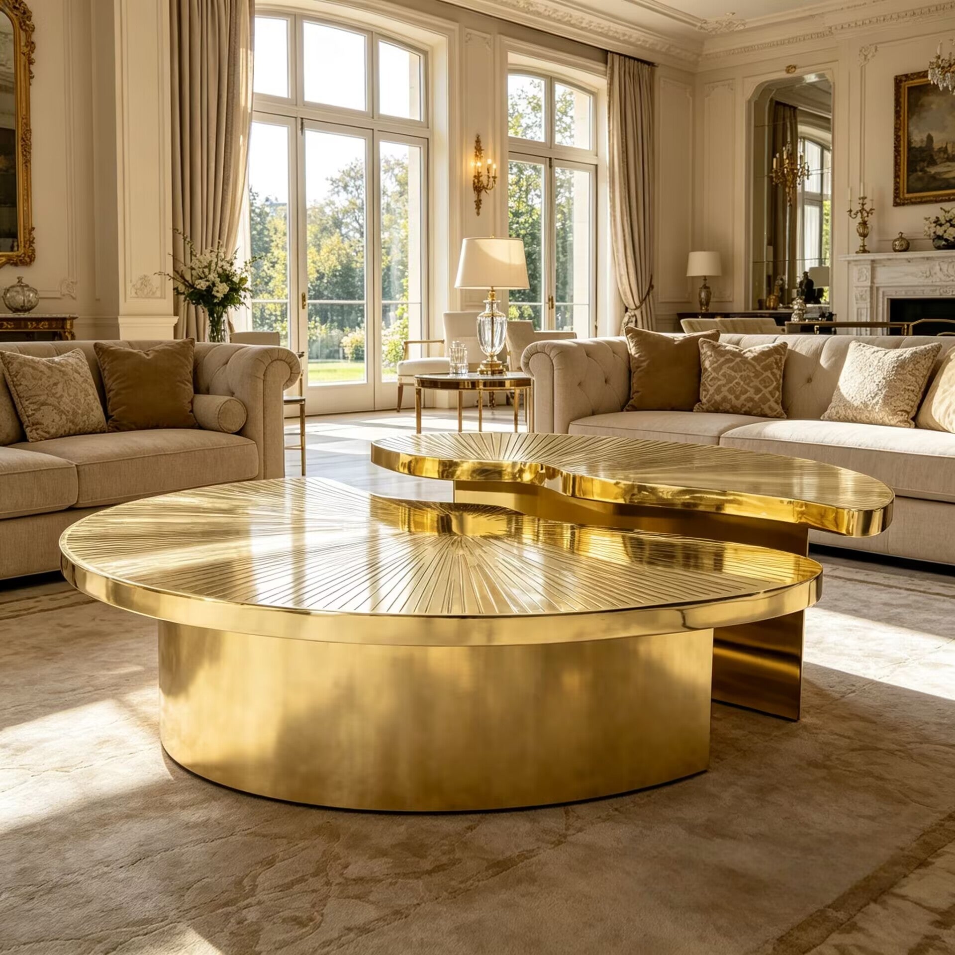 Myth Luxurious Living Room Combination Stainless Steel Coffee Table