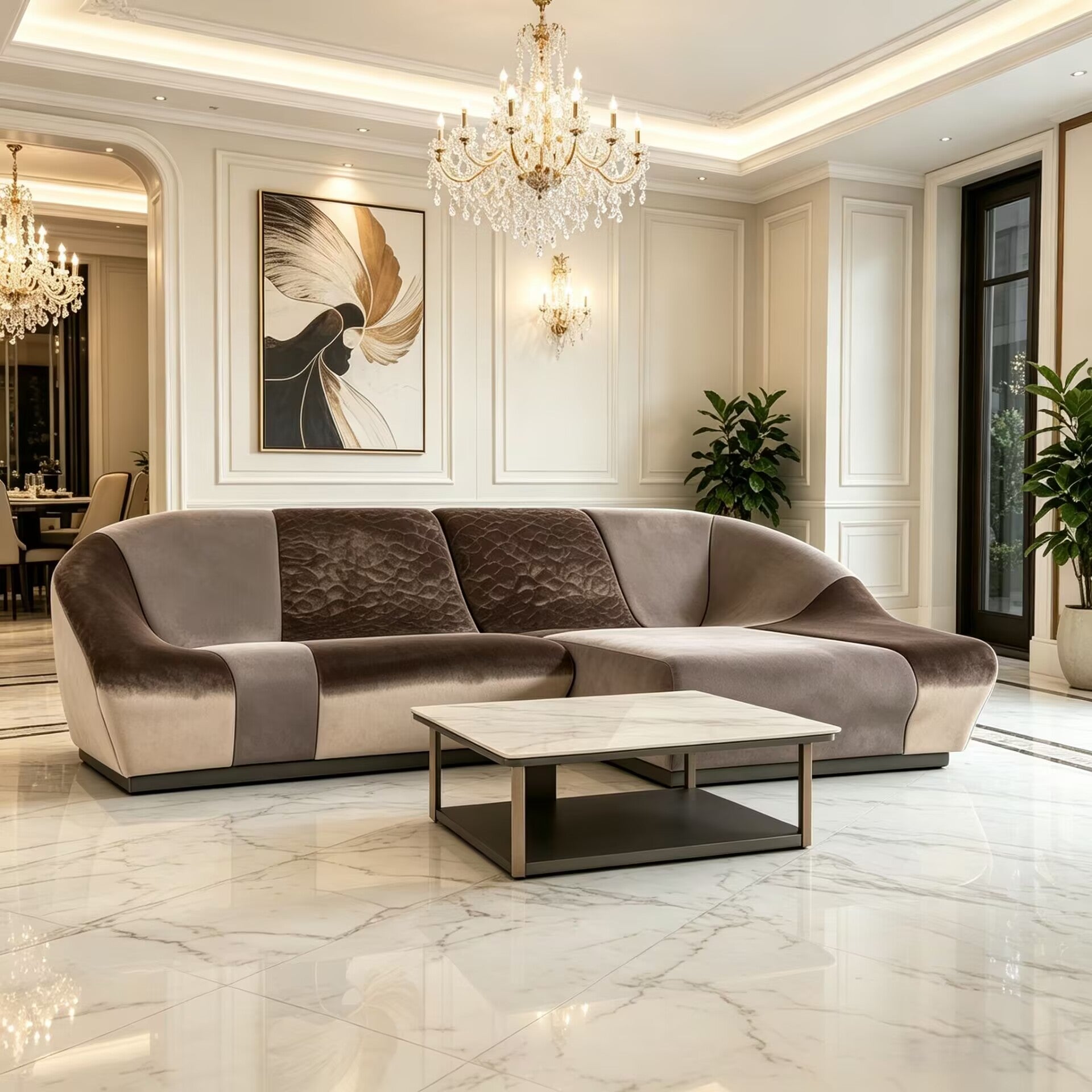 nassau Italian luxury Art Designer customize Genuine Leather sofa