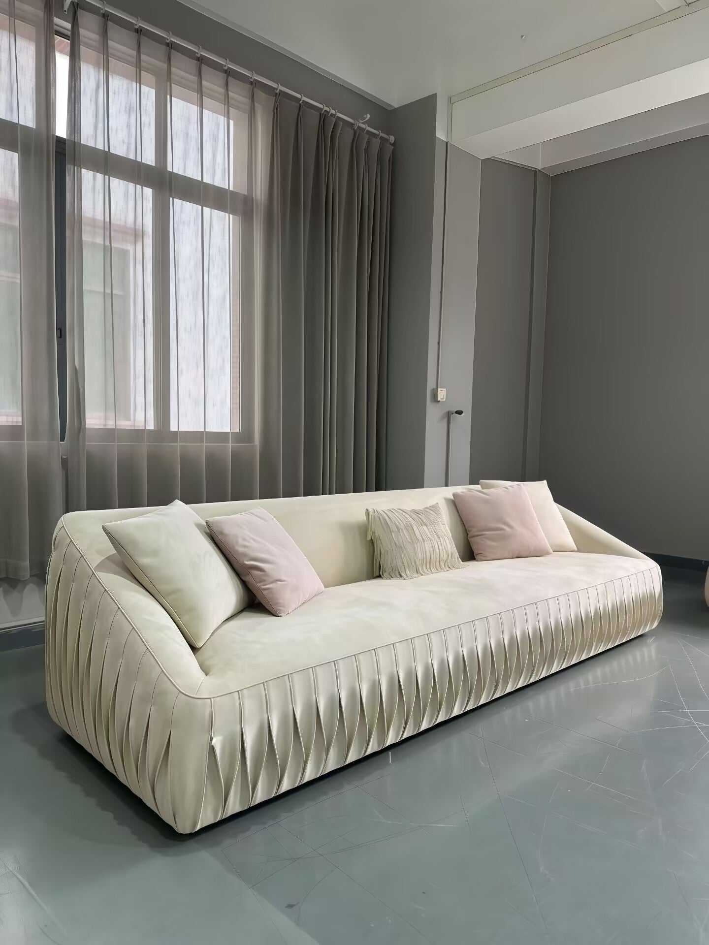 Nest Italian Living Room High-End Genuine Leather Customize Sofa