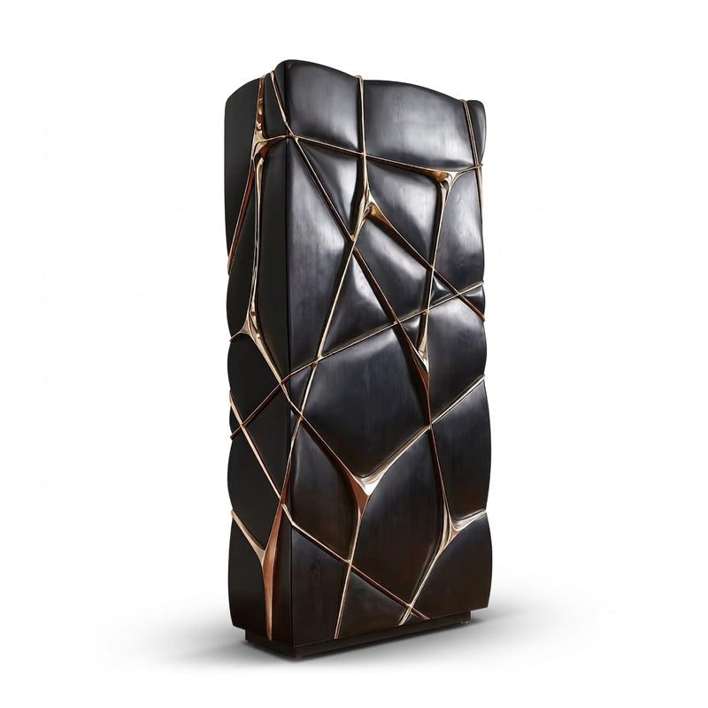 Neurone Designer Metal Geometric Art Genuine Leather Storage Locker