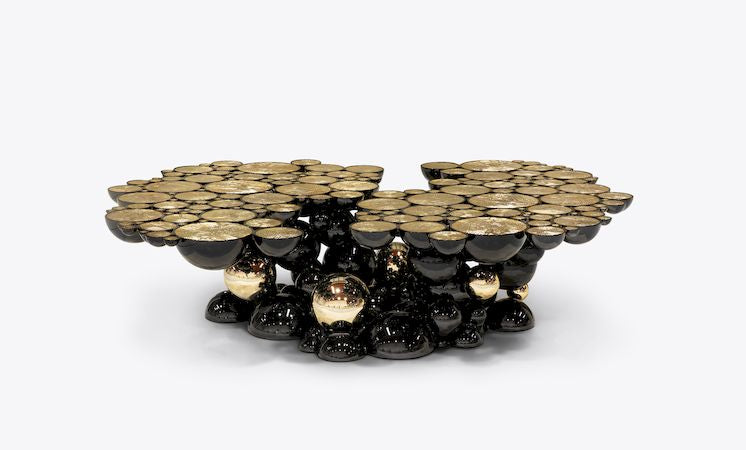 Luxury black gold NEWTON CENTER TABLE