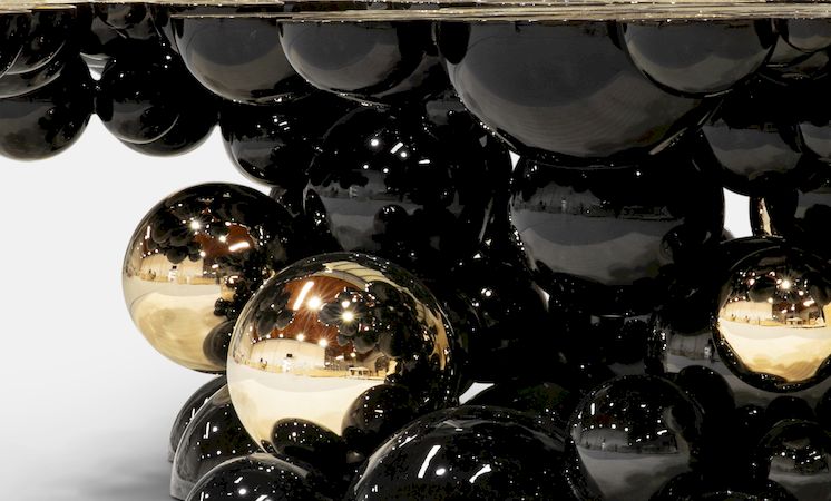 Luxury black gold NEWTON CENTER TABLE