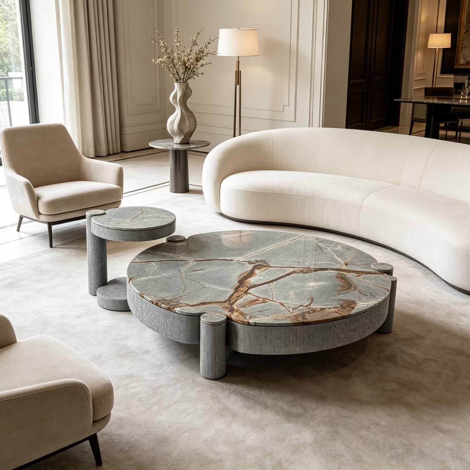 Nora Living Room Creativity Simple Marble Combination Coffee Table