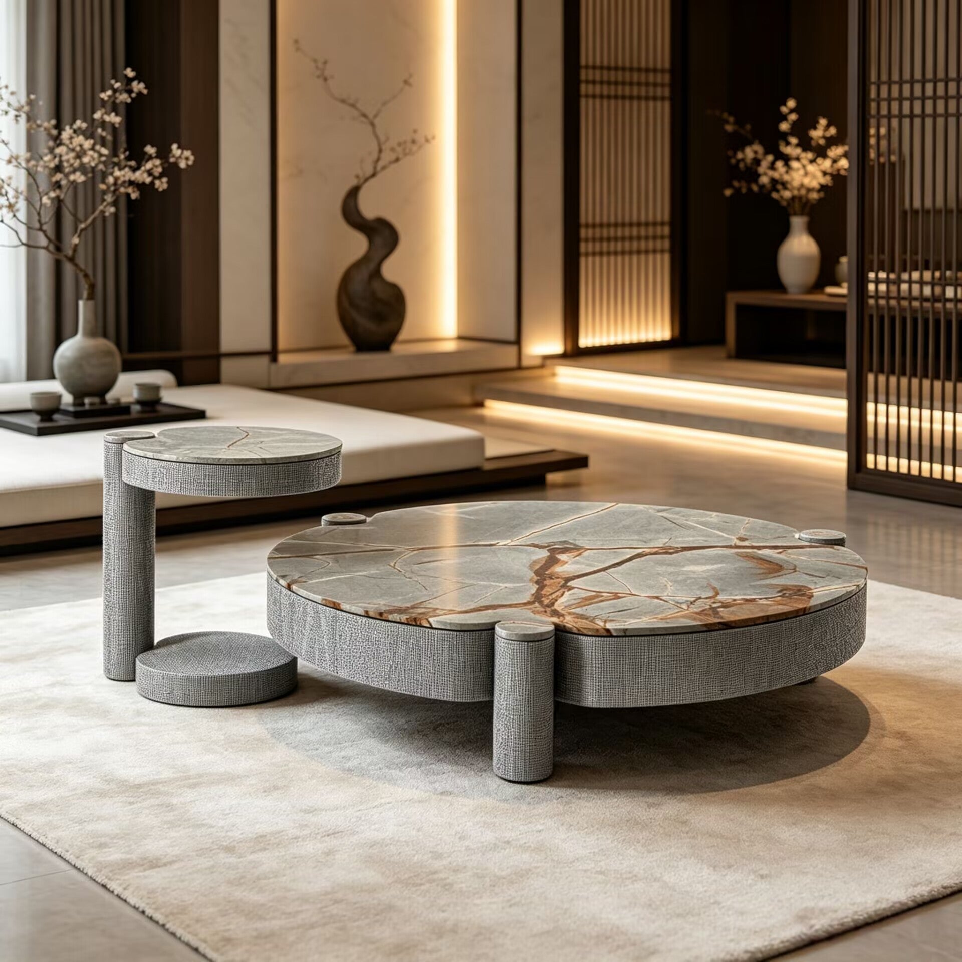 Nora Living Room Creativity Simple Marble Combination Coffee Table