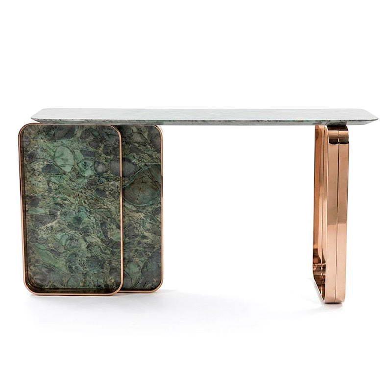 Nova Italian Artistic Stainless Steel High-End Natural Marble Console