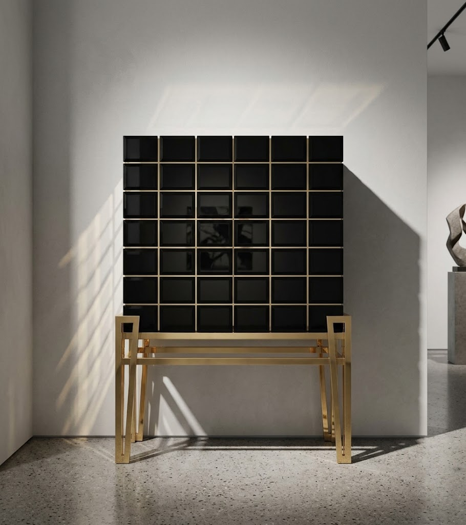 Nubian Upscale Simple Solid Wood Artistic Customize Bar Cabinet